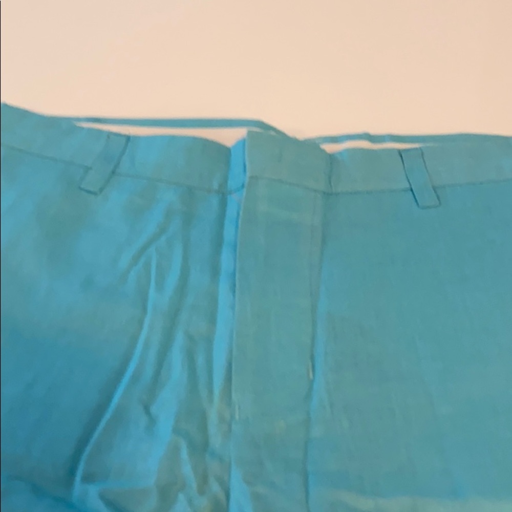 Men’s turquoise linen shorts